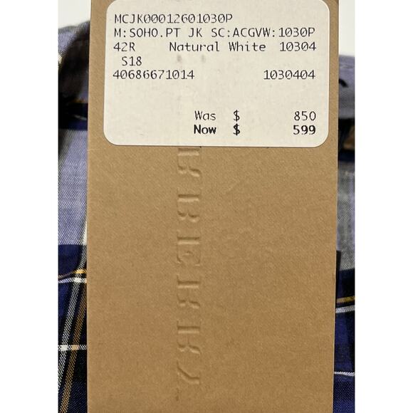 7-72 BURBERRY Men's Blazer Single Breasted Sheer Light-Weight Blue Size 52R/XL - Picture 12 of 13